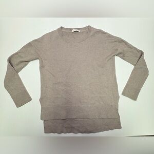 Babaton By Aritzia Womens Large Soft Brown 100% Merino Wool Crewneck Sweater Lux